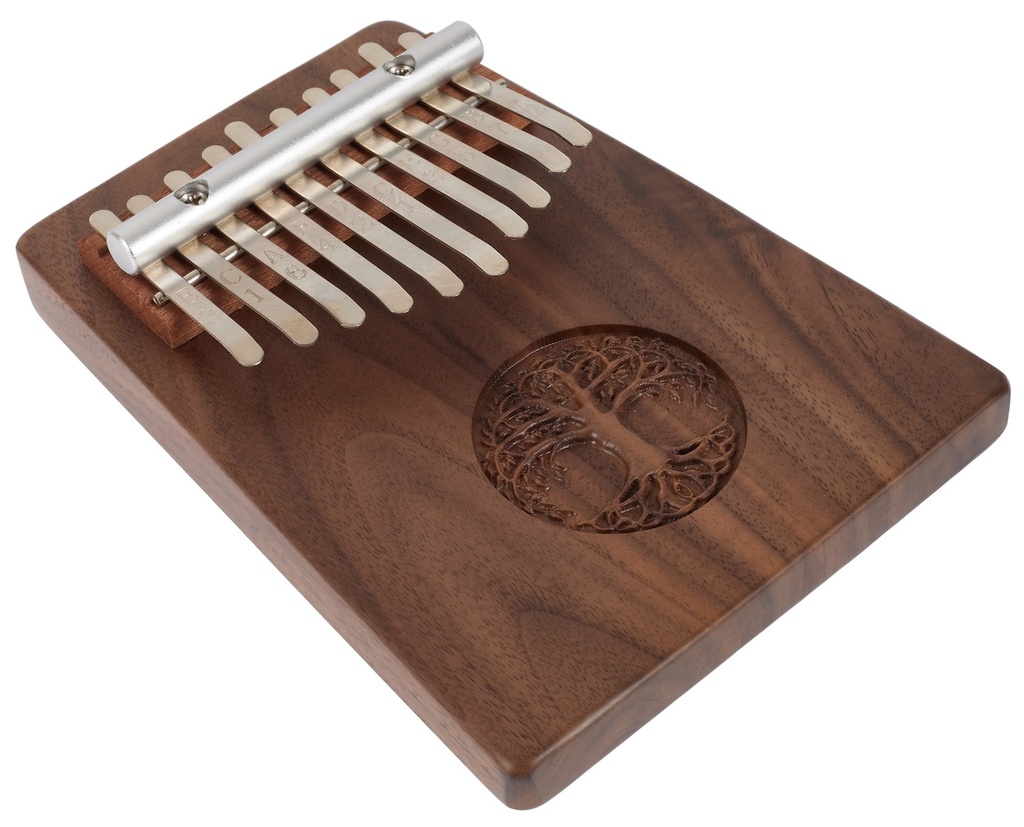 Meinl Sonic Energy Solid Kalimba  10 Notes  Black Walnut  Tree of Life