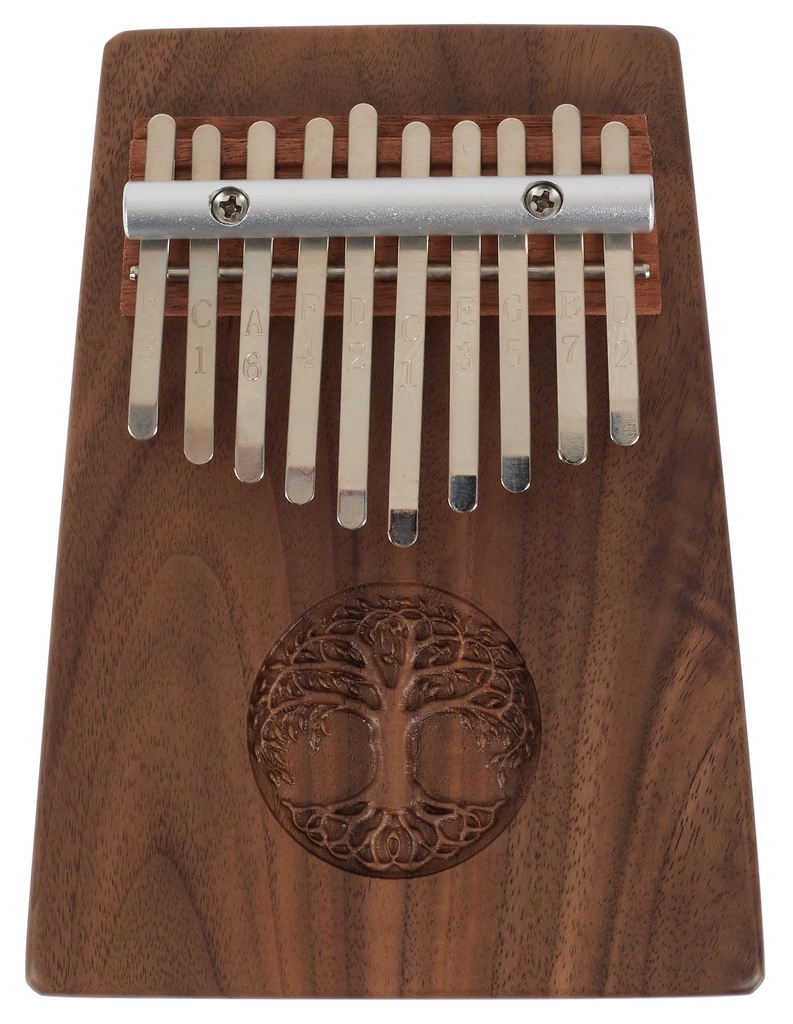 Meinl Sonic Energy Solid Kalimba  10 Notes  Black Walnut  Tree of Life