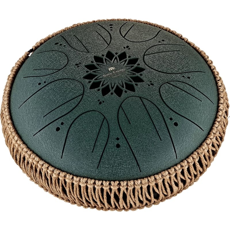Medium Octave Steel Tongue Drum - 10" - F# Minor - 8 Notes - 432 Hz (Dark Green)