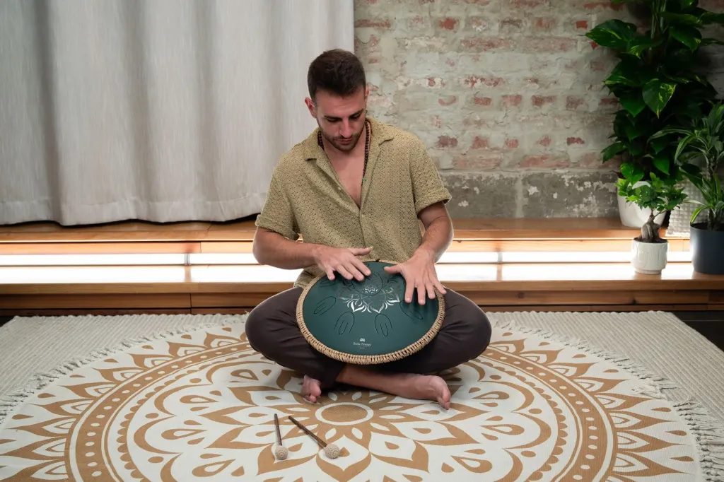 Octave Steel Tongue Drum - 16" - F# Minor - 9 Notes - 432 Hz (Dark Green)