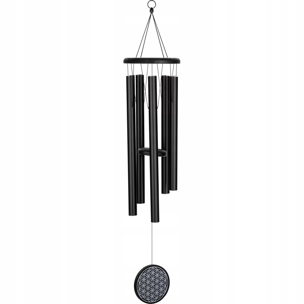 Flower of Life Meditation Chime: 36", 432 Hz, matzwart