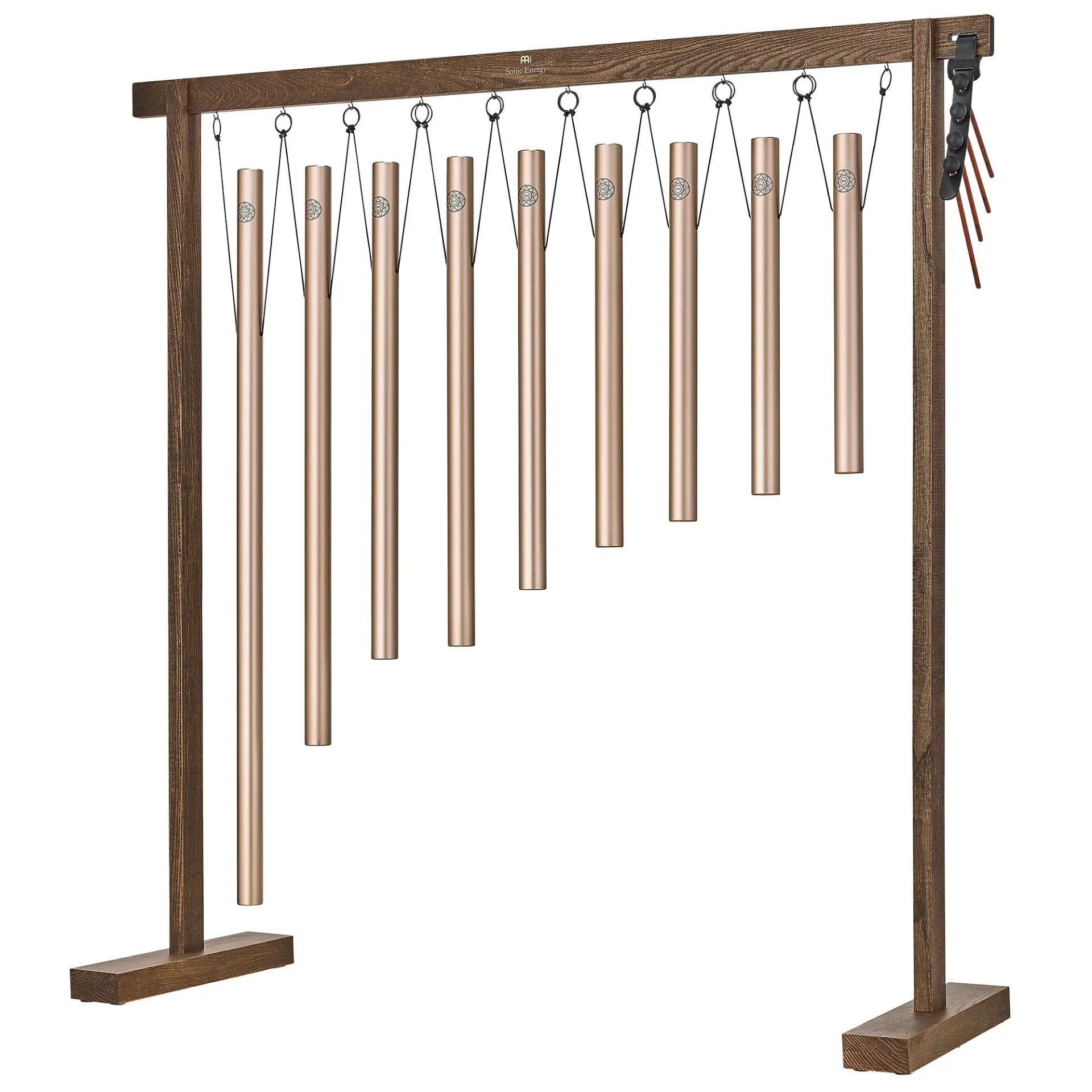 9-piece Sound Bath Tube Chime Solfeggio Set, Champagne gold
