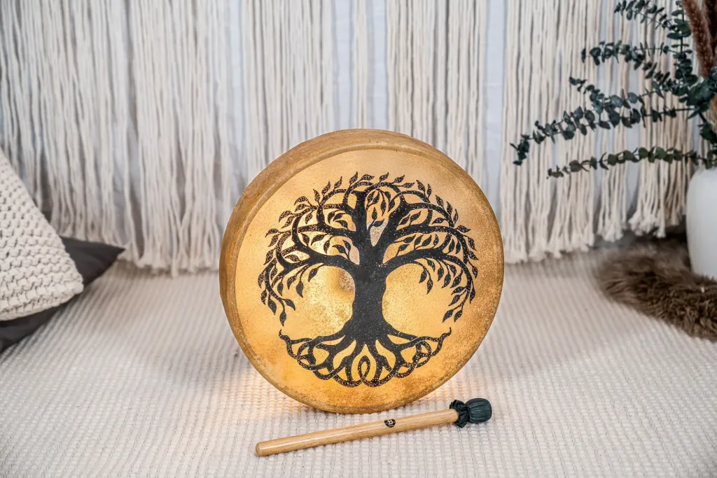 Native American-Style Hoop Drum 15"/38cm Tree of Life